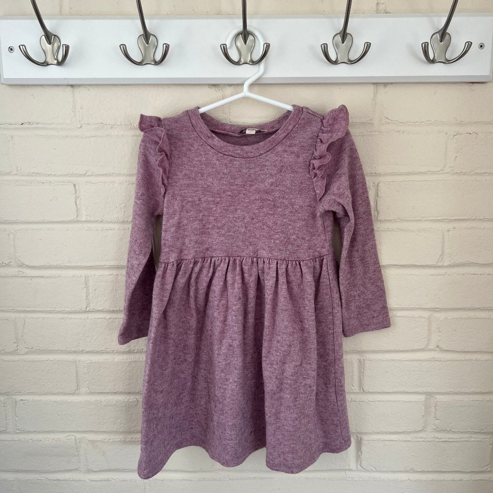 Chenault Girl Anu French Terry Ruffle Sleeve Dress | Size 4